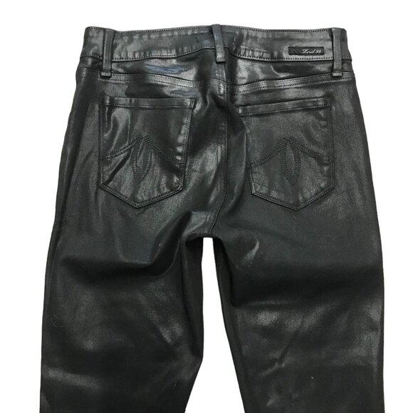 LEVEL 99 Skinny Black Ankle Pant Women 8/29 Wool Cotton Stretch Blend - Picture 3 of 13